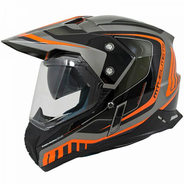 zoan synchrony dual sport motorbike helmet black and orange