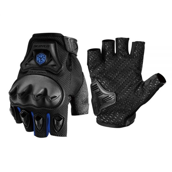 mc29d half finger scoyco motorbike gloves blue