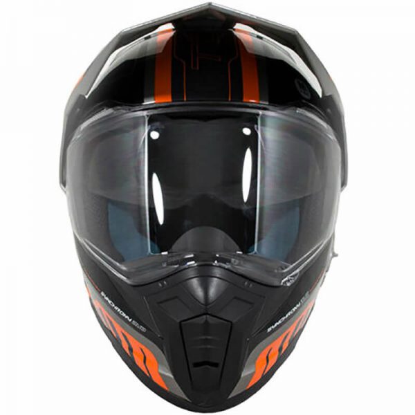 zoan synchrony dual sport motorbike helmet black and orange